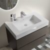 Alice - 30" Bathroom Vanity With Sink, Large Storage Wall Mounted Floating Bathroom Vanity For Modern Bathroom, One-Piece Sink Basin Without Drain And Faucet - Gray / White - Image 6