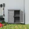 Potting - Bench With Storage Cabinet And Metal Table Top For Outdoor Patio, Garden Furniture Workstation - Gray - Image 6