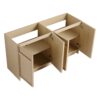 Contemporary Freestanding Bathroom Vanity With White Double Resin Sink & Soft Close Doors - Oak - Image 19