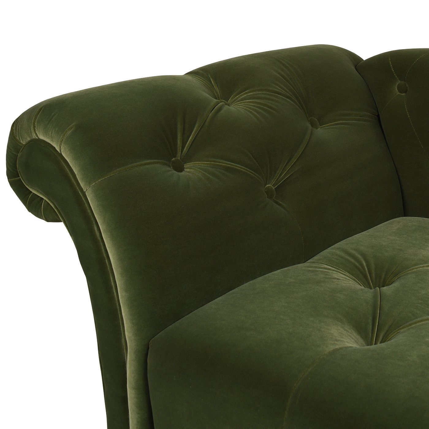 Samuel - Tufted Roll Arm Chaise Lounge - Olive Green - Image 3