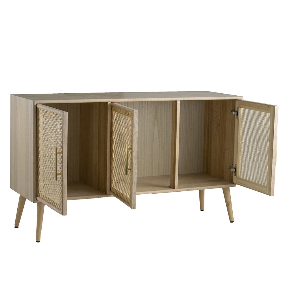 Wooden Accent TV Cabinet With 3 Doors - Brown - Image 4