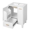 Solid Wood And 24" Bathroom Vanity With Sink, Deep Drawer, Door Shelf, 2 Tier Basket - White - Image 15