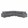 Convertible L Shaped Sectional Corner Couch With Armrest Storage Cup Holders USB Charger, Irregular Corner Oversized Comfy Modular Sofa - Gray - Image 3