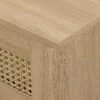 Modern Rattan Door Floating TV Stand For TVs Up To 80" - Coastal Oak - Image 3