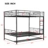 Full Over Full Bunk Bed With Shelf And Guardrails - Black - Image 12