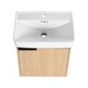 20" Wall Mounted Bathroom Vanity With Ceramic Sink And Storage Cabinet - Oak - Image 15
