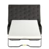 Convertible Ottoman Sleeper With Memory Mattress And Tufted Design, Folding Sofa Bed - Dark Gray Linen - Image 8