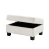 Contemporary U Shaped Sectional Sofa With Movable Storage Ottoman - White - Image 19