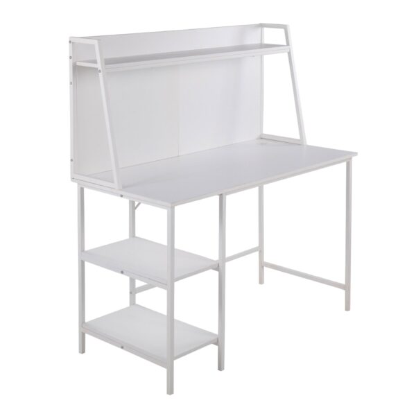 Geo - Shelf Contemporary Desk - White