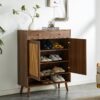 Multi Functional Modern Minimalist Shoe Cabinet Perfectly Blends Into Nordic, Japanese, And Industrial Style Homes - Walnut - Image 5