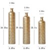 Floor Metal Vases Decorated White Metal Vases (Set of 3) Gorgeous Home Decoration Large Glazed Metal Vases - Golden - Image 3