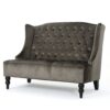 Nurturing - Upholstered Loveseat With Wing Back And Diamond Tufting - Gray - Image 4