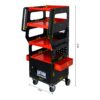 4 Level Multi Purpose Trolley For Diagnostics - Black / Red - Image 3