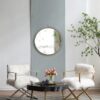 Round Mirror, Circle Mirror With Iron Frame For Living Room Bedroom Vanity Entryway, Hallway - Gold - Image 5