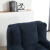 Modern Indoor Fluffy Bean Bag Chair With Memory Foam And Ottoman Super Soft Velvet - Blue - Image 10