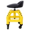 Pneumatic 360 Degree Swivel Stool, Mechanics Rolling Creeper Seat, Heavy Duty Rolling Mechanics Stool, Shop Stool With Casters - Yellow / Black - Image 8