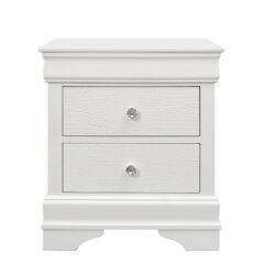 Shaker - Crocodile Metallic Nightstand - White