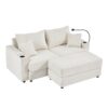 Modern Style Loveseat Sofa Sectional Sofa Couch With Storage Space, A Movable Ottoman, Two USB Ports, Two Cup Holders, A Phone Holder For Living Room - Beige - Image 20
