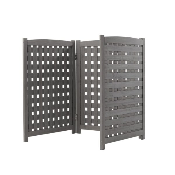 Air Conditioner Fence Screen Outside, Cedar Privacy Fence 3 Panels To Hide Ac & Trash Enclosure - Gray