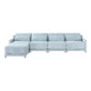 Stylish Four Seater Sofa With Movable Ottoman With Ergonomic Design - Sky Blue - Image 22