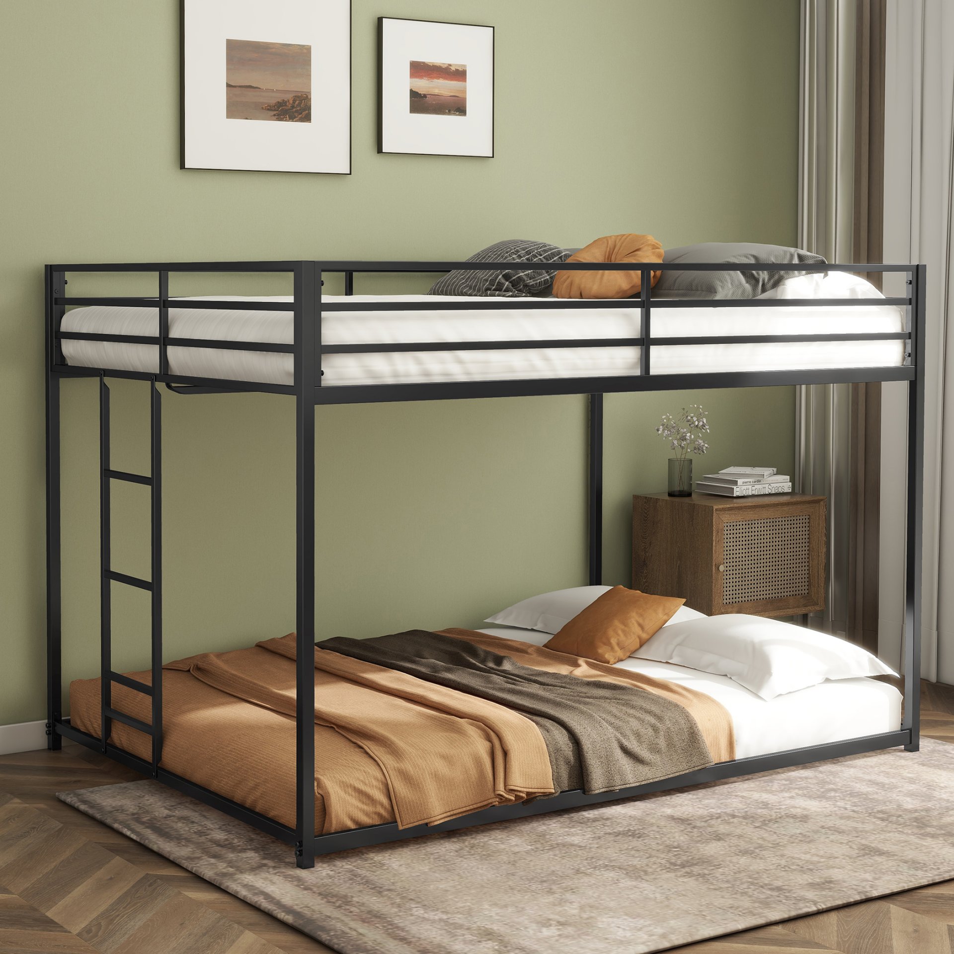 Adam - Full Over Full Bunk Bed - Black - Image 2