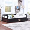 Daybed With Trundle And Two Storage Drawers, Sofa Bed For Bedroom Living Room - Espresso - Image 13