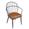 Industrial Inspired Upholstered Dining Chair Set With Metal Legs (Set of 2) - Brown - Image 9