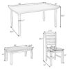 Dining Room Table And Chairs With Bench, Rustic Wood Dining Set (Set of 6) - Gray - Image 3