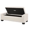Textured Boucle Ottoman Bench With Hinged Lid For Seating And Storage - Beige - Image 5