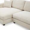 Oversized Corduroy Sectional Sofa, L Shaped Cloud Couch With USB Charging Port, Cup Holder, Deep Seat Sofa Bed With Chaise, Comfy Indoor Furniture - Beige - Image 12
