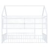 Full Size Bed House Frame With Fence And Shelves - White - Image 6