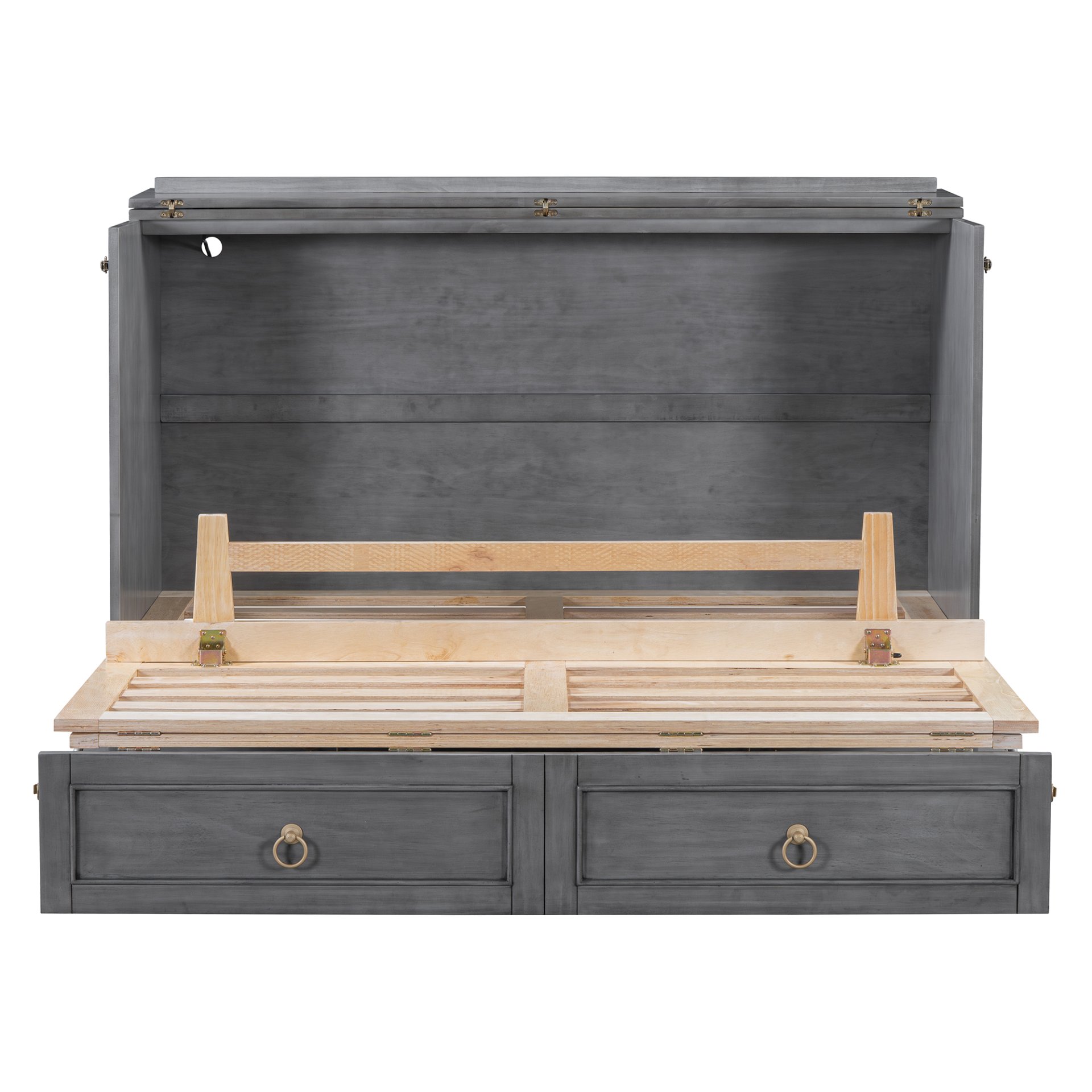 Queen Murphy Elegant Bed With Spacious Drawers - Gray - Image 16