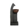 Sculptural Water Fountain With Bowl Basin, With Light And Pump, For Indoor And Outdoor - Brown / Black - Image 3