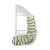 Malia - Outdoor / Indoor Wicker Hanging Chair With Cushion - White / Green - Image 6