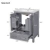 24" Bathroom Vanity With Integrated Undermount Sink, 2 Doors 1 Drawer, Soft Close Hinges, - Gray - Image 3