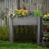 Raised Garden Bed With Legs, Elevated Planter Box For Outdoor Plants Flowers Fruits Vegetable Herb Growingg - Gray - Image 15