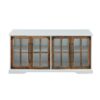 Modern Farmhouse Two Tone Windowpane Glass Door TV Stand For TVs Up To 65" - Brushed White / Rustic Oak - Image 2