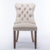 Nikki - Modern, High-End Tufted Solid Wood Contemporary Velvet Upholstered Dining Chair With Wood Legs Nailhead Trim (Set of 2) - Beige - Image 3