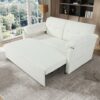 Modern Convertible Sleeper Sofa Bed With Pull Out Queen Design, Side Storage & Thick Cushions Chenille Loveseat For Living Room Or Bedroom 3 In 1 Function - Beige - Image 7