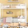 Full Long Over Queen Bunk Bed With 2 Drawers - White - Image 14