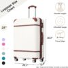 Hardshell Luggage With Tsa Lock, 28" Expandable Lightweight Suitcase With Spinner Wheels, Single Vintage Luggage - White - Image 3