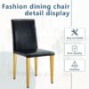 Modern Dining Chairs (Set of 2) With And en Metal Legs - Black / Gold - Image 5