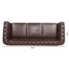 Rolled Arm Chesterfield Three Seater Sofa - Dark Brown - Image 11