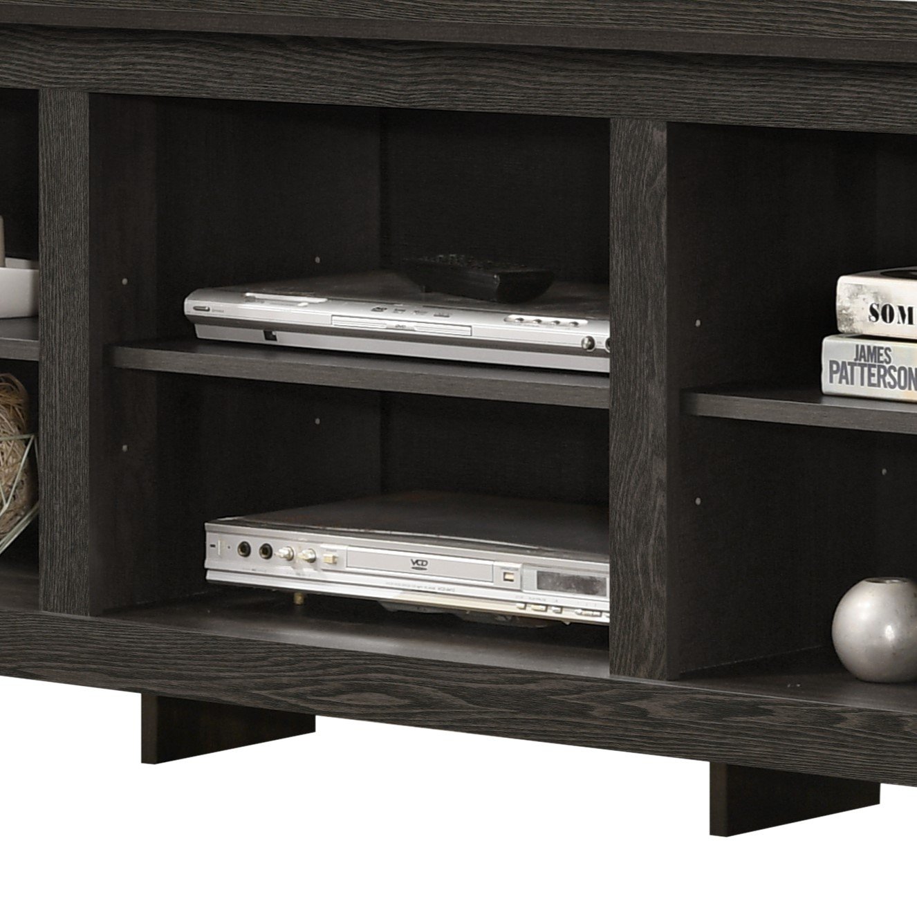 Benito - TV Stand With Open Shelves And Cable Management - Dark Gray - Image 3