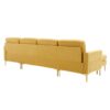 Modern Velvet L - Shape Convertible Sectional Sofa With Movable Ottoman - Yellow - Image 20