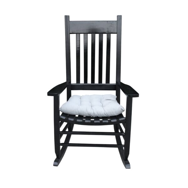 Elegant Wooden Porch Rocker Chair, Comfortable Wide Seat - Black