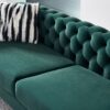 Chesterfield - Modern Tufted Velvet Living Room Sofa, 84.25''W Couch - Green - Image 6