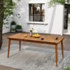 Dining Table 8 Person Outdoor Table, Farmhouse Furniture For Patio, Garden, Backyard - Teak - Image 2