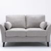 Damian - Woven Fabric Loveseat - Light Gray - Image 2