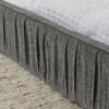 Modern Queen Size Upholstered Bed Frame With Chenille Fabric And Pleated Design - Gray - Image 8